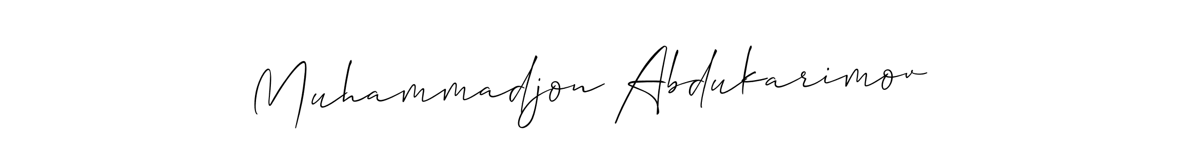 Also we have Muhammadjon Abdukarimov name is the best signature style. Create professional handwritten signature collection using Allison_Script autograph style. Muhammadjon Abdukarimov signature style 2 images and pictures png