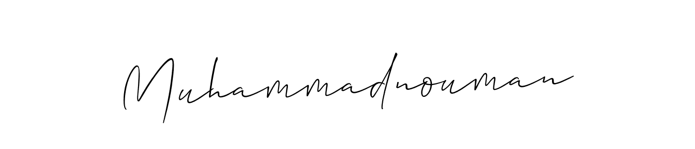 How to make Muhammadnouman name signature. Use Allison_Script style for creating short signs online. This is the latest handwritten sign. Muhammadnouman signature style 2 images and pictures png