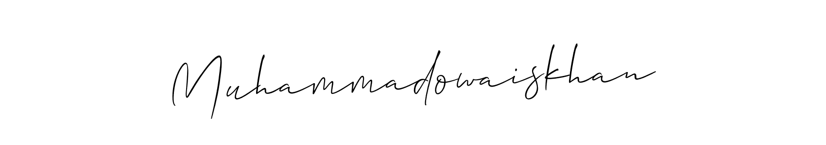 The best way (Allison_Script) to make a short signature is to pick only two or three words in your name. The name Muhammadowaiskhan include a total of six letters. For converting this name. Muhammadowaiskhan signature style 2 images and pictures png