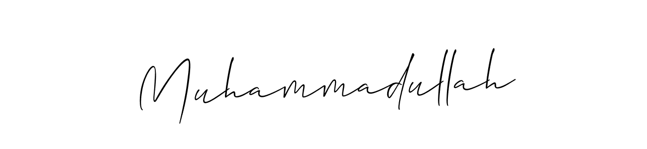 Create a beautiful signature design for name Muhammadullah. With this signature (Allison_Script) fonts, you can make a handwritten signature for free. Muhammadullah signature style 2 images and pictures png