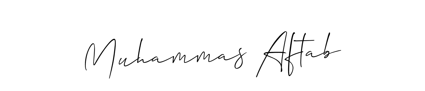 Design your own signature with our free online signature maker. With this signature software, you can create a handwritten (Allison_Script) signature for name Muhammas Aftab. Muhammas Aftab signature style 2 images and pictures png