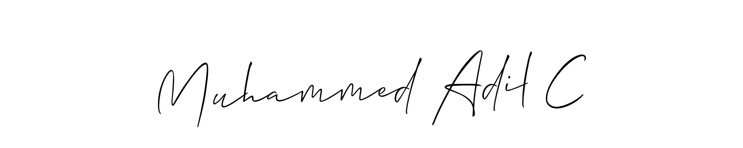 It looks lik you need a new signature style for name Muhammed Adil C. Design unique handwritten (Allison_Script) signature with our free signature maker in just a few clicks. Muhammed Adil C signature style 2 images and pictures png