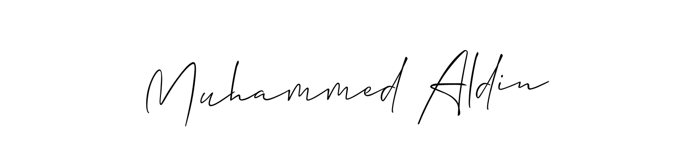 Make a beautiful signature design for name Muhammed Aldin. With this signature (Allison_Script) style, you can create a handwritten signature for free. Muhammed Aldin signature style 2 images and pictures png