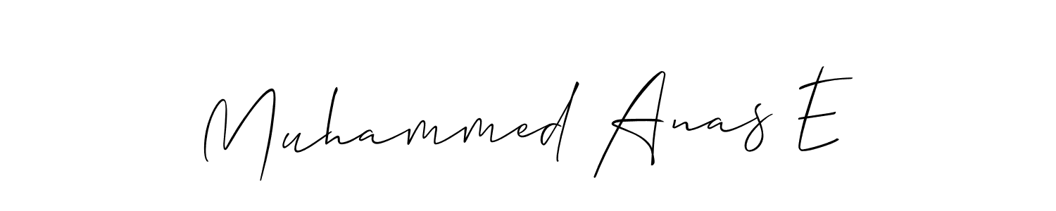 if you are searching for the best signature style for your name Muhammed Anas E. so please give up your signature search. here we have designed multiple signature styles  using Allison_Script. Muhammed Anas E signature style 2 images and pictures png