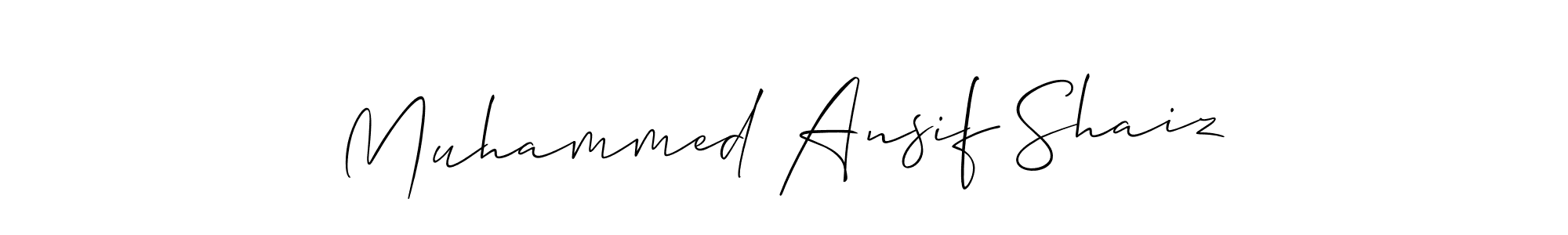 Muhammed Ansif Shaiz stylish signature style. Best Handwritten Sign (Allison_Script) for my name. Handwritten Signature Collection Ideas for my name Muhammed Ansif Shaiz. Muhammed Ansif Shaiz signature style 2 images and pictures png