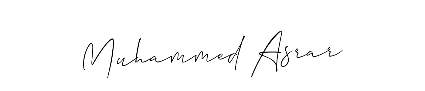 Use a signature maker to create a handwritten signature online. With this signature software, you can design (Allison_Script) your own signature for name Muhammed Asrar. Muhammed Asrar signature style 2 images and pictures png