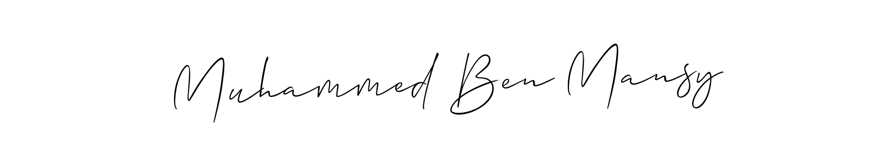 The best way (Allison_Script) to make a short signature is to pick only two or three words in your name. The name Muhammed Ben Mansy include a total of six letters. For converting this name. Muhammed Ben Mansy signature style 2 images and pictures png