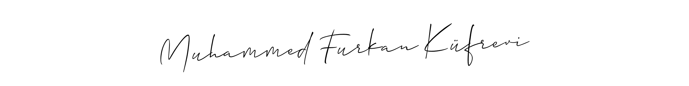 The best way (Allison_Script) to make a short signature is to pick only two or three words in your name. The name Muhammed Furkan Küfrevi include a total of six letters. For converting this name. Muhammed Furkan Küfrevi signature style 2 images and pictures png