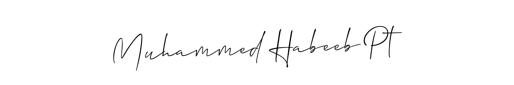 Create a beautiful signature design for name Muhammed Habeeb Pt. With this signature (Allison_Script) fonts, you can make a handwritten signature for free. Muhammed Habeeb Pt signature style 2 images and pictures png