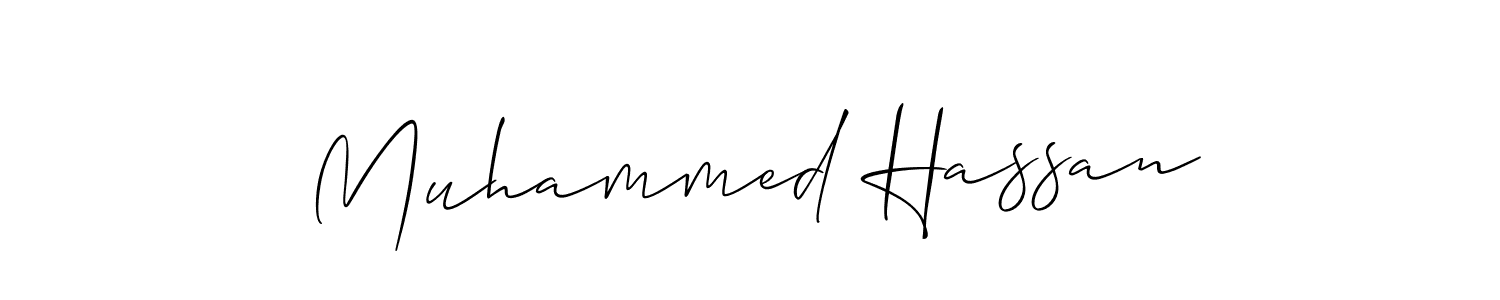 How to make Muhammed Hassan name signature. Use Allison_Script style for creating short signs online. This is the latest handwritten sign. Muhammed Hassan signature style 2 images and pictures png