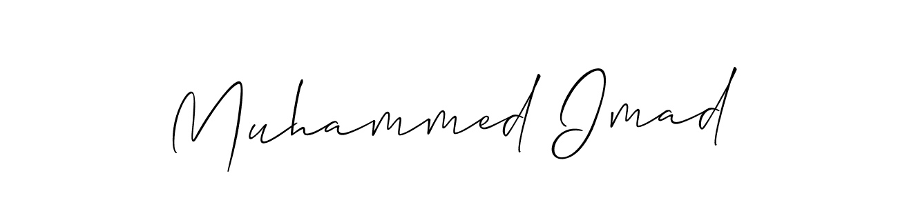 Make a beautiful signature design for name Muhammed Imad. With this signature (Allison_Script) style, you can create a handwritten signature for free. Muhammed Imad signature style 2 images and pictures png