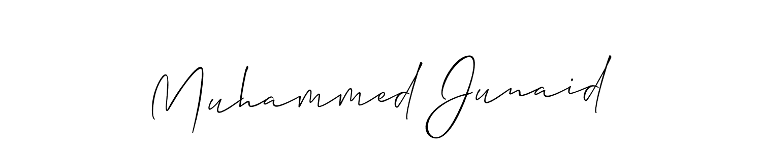 Use a signature maker to create a handwritten signature online. With this signature software, you can design (Allison_Script) your own signature for name Muhammed Junaid. Muhammed Junaid signature style 2 images and pictures png