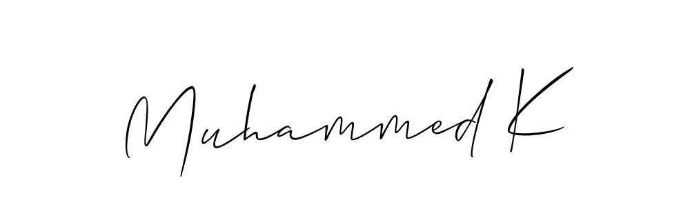 if you are searching for the best signature style for your name Muhammed K. so please give up your signature search. here we have designed multiple signature styles  using Allison_Script. Muhammed K signature style 2 images and pictures png