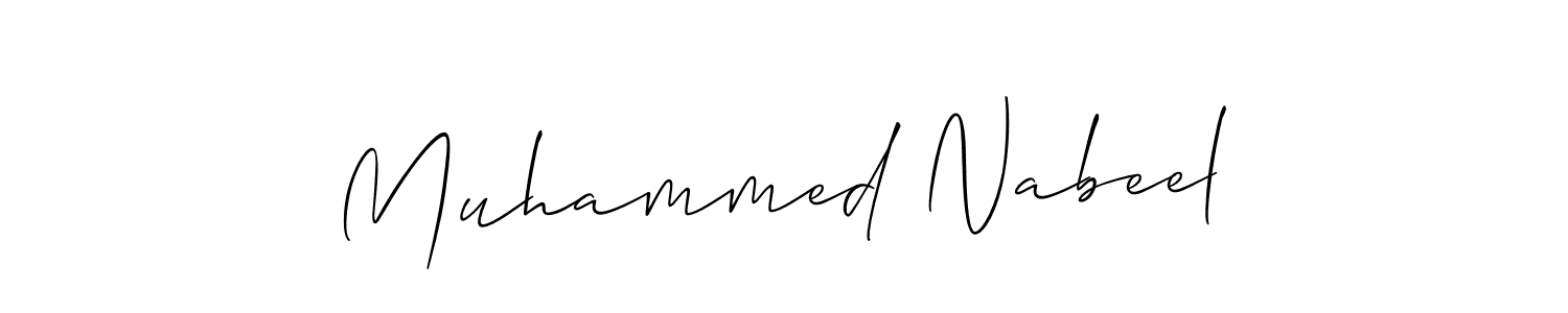 Make a beautiful signature design for name Muhammed Nabeel. With this signature (Allison_Script) style, you can create a handwritten signature for free. Muhammed Nabeel signature style 2 images and pictures png