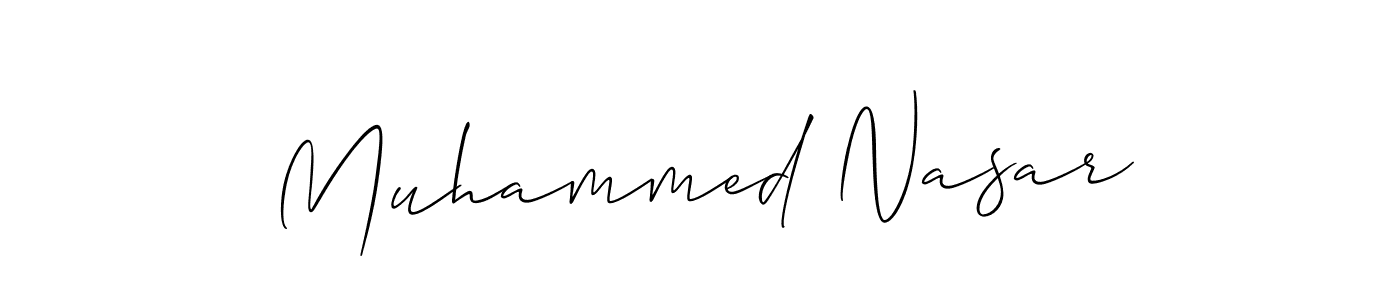 Muhammed Nasar stylish signature style. Best Handwritten Sign (Allison_Script) for my name. Handwritten Signature Collection Ideas for my name Muhammed Nasar. Muhammed Nasar signature style 2 images and pictures png