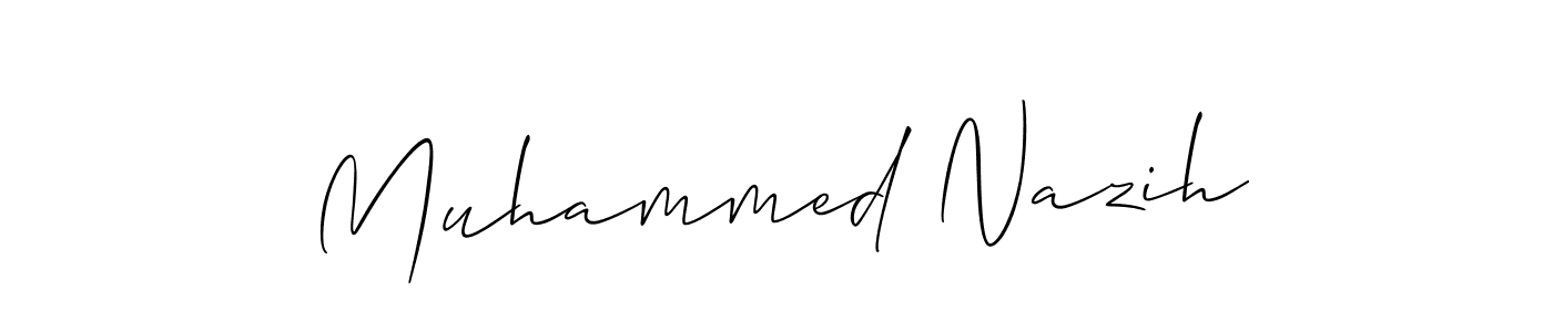 The best way (Allison_Script) to make a short signature is to pick only two or three words in your name. The name Muhammed Nazih include a total of six letters. For converting this name. Muhammed Nazih signature style 2 images and pictures png