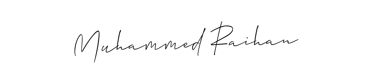 Create a beautiful signature design for name Muhammed Raihan. With this signature (Allison_Script) fonts, you can make a handwritten signature for free. Muhammed Raihan signature style 2 images and pictures png