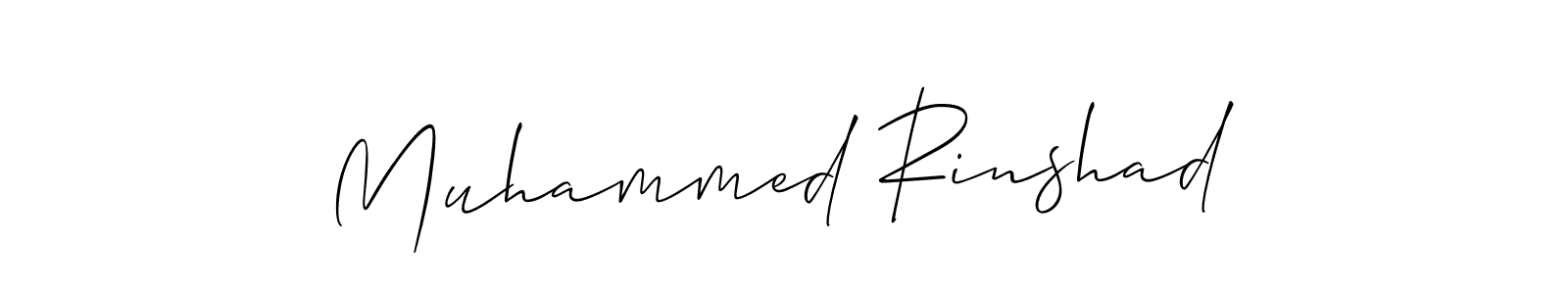 How to make Muhammed Rinshad signature? Allison_Script is a professional autograph style. Create handwritten signature for Muhammed Rinshad name. Muhammed Rinshad signature style 2 images and pictures png