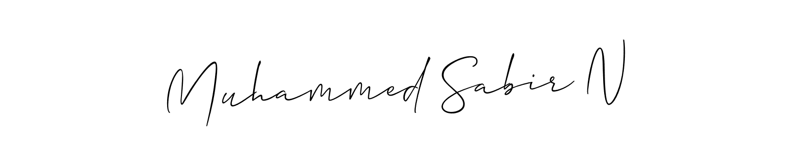 Make a beautiful signature design for name Muhammed Sabir N. With this signature (Allison_Script) style, you can create a handwritten signature for free. Muhammed Sabir N signature style 2 images and pictures png