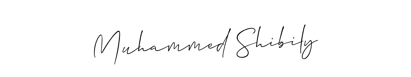 How to make Muhammed Shibily signature? Allison_Script is a professional autograph style. Create handwritten signature for Muhammed Shibily name. Muhammed Shibily signature style 2 images and pictures png