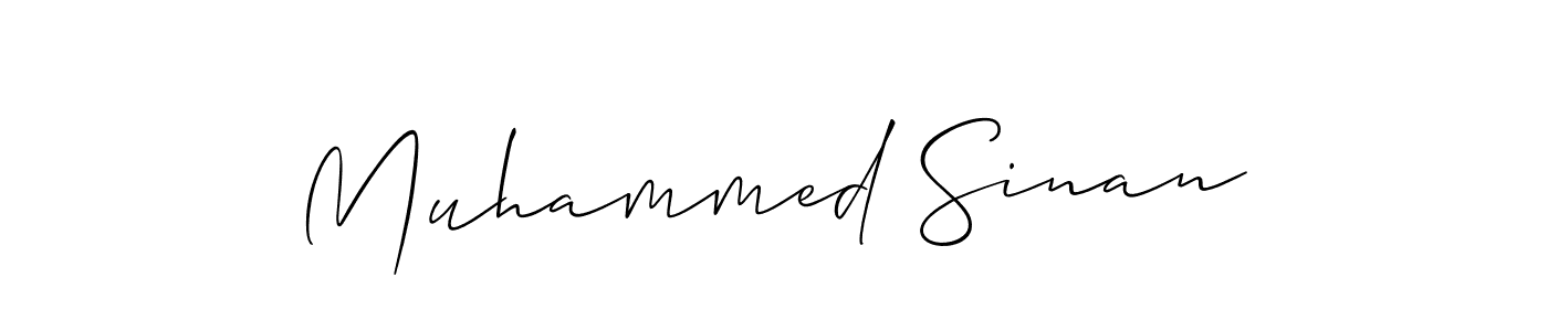 Use a signature maker to create a handwritten signature online. With this signature software, you can design (Allison_Script) your own signature for name Muhammed Sinan. Muhammed Sinan signature style 2 images and pictures png