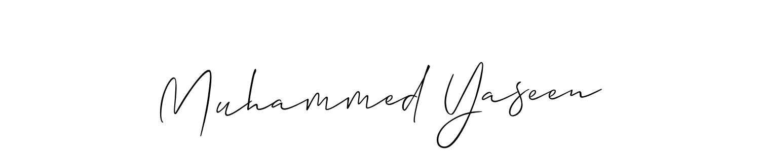 Use a signature maker to create a handwritten signature online. With this signature software, you can design (Allison_Script) your own signature for name Muhammed Yaseen. Muhammed Yaseen signature style 2 images and pictures png