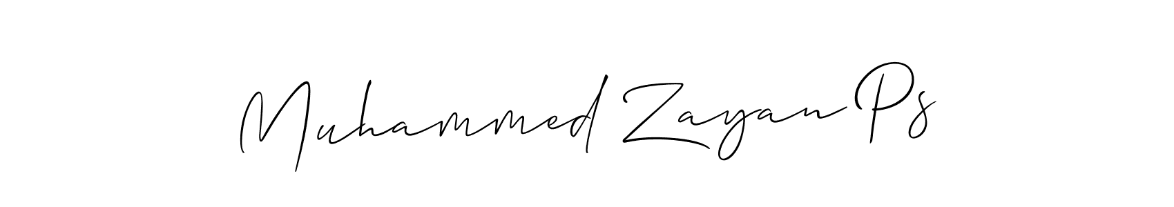 Make a beautiful signature design for name Muhammed Zayan Ps. With this signature (Allison_Script) style, you can create a handwritten signature for free. Muhammed Zayan Ps signature style 2 images and pictures png