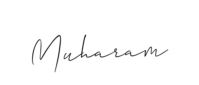 Use a signature maker to create a handwritten signature online. With this signature software, you can design (Allison_Script) your own signature for name Muharam. Muharam signature style 2 images and pictures png