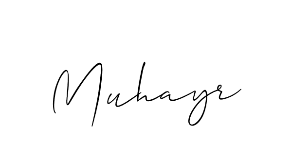 It looks lik you need a new signature style for name Muhayr. Design unique handwritten (Allison_Script) signature with our free signature maker in just a few clicks. Muhayr signature style 2 images and pictures png