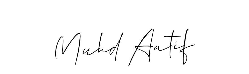You should practise on your own different ways (Allison_Script) to write your name (Muhd Aatif) in signature. don't let someone else do it for you. Muhd Aatif signature style 2 images and pictures png