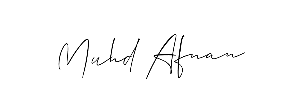 Create a beautiful signature design for name Muhd Afnan. With this signature (Allison_Script) fonts, you can make a handwritten signature for free. Muhd Afnan signature style 2 images and pictures png