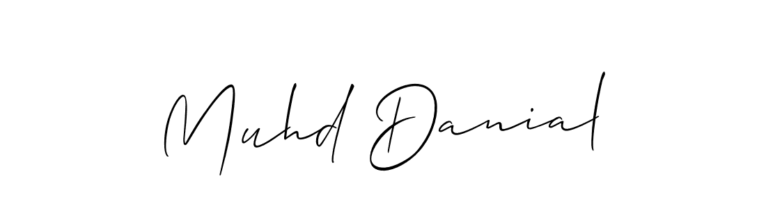 How to make Muhd Danial name signature. Use Allison_Script style for creating short signs online. This is the latest handwritten sign. Muhd Danial signature style 2 images and pictures png