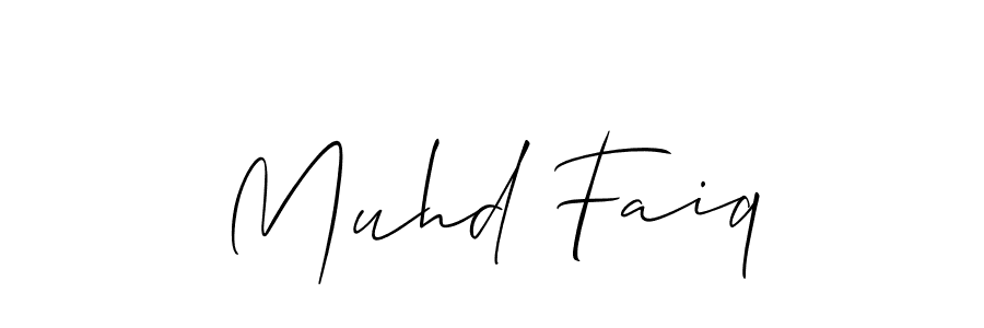 Similarly Allison_Script is the best handwritten signature design. Signature creator online .You can use it as an online autograph creator for name Muhd Faiq. Muhd Faiq signature style 2 images and pictures png