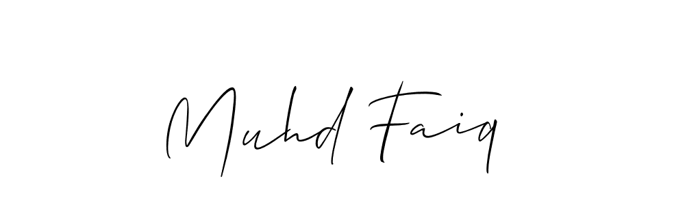 Create a beautiful signature design for name Muhd Faiq . With this signature (Allison_Script) fonts, you can make a handwritten signature for free. Muhd Faiq  signature style 2 images and pictures png