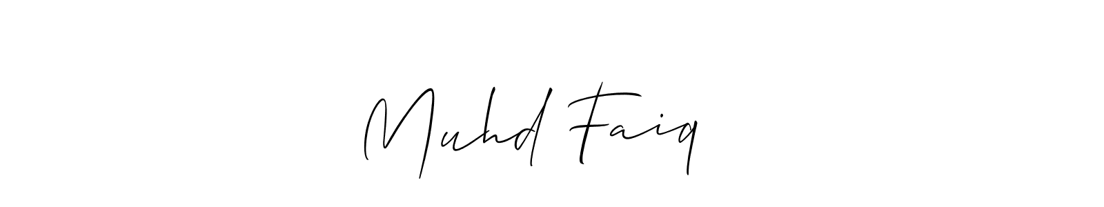 It looks lik you need a new signature style for name Muhd Faiq ♥️. Design unique handwritten (Allison_Script) signature with our free signature maker in just a few clicks. Muhd Faiq ♥️ signature style 2 images and pictures png