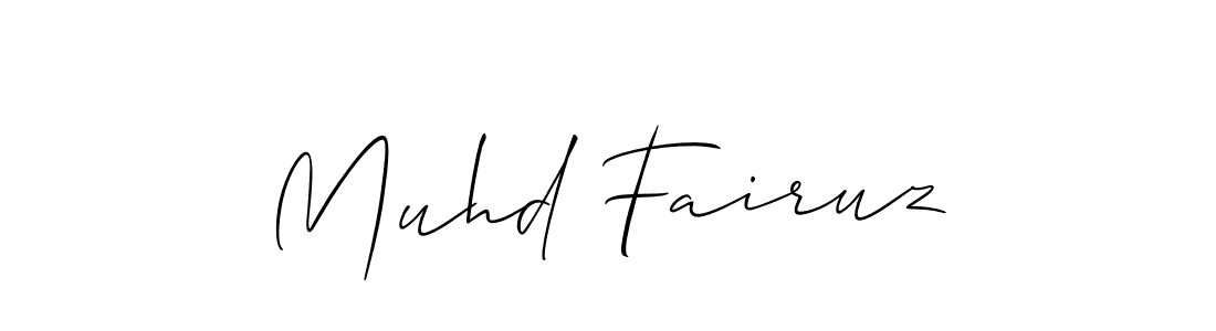 How to make Muhd Fairuz name signature. Use Allison_Script style for creating short signs online. This is the latest handwritten sign. Muhd Fairuz signature style 2 images and pictures png