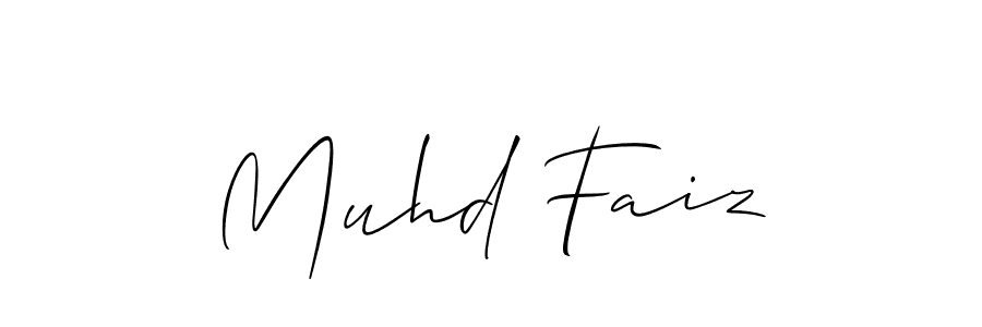 Also You can easily find your signature by using the search form. We will create Muhd Faiz name handwritten signature images for you free of cost using Allison_Script sign style. Muhd Faiz signature style 2 images and pictures png