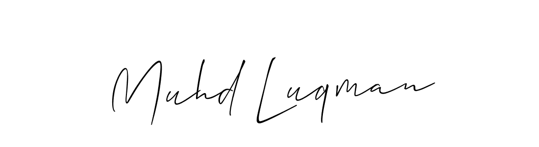 Also You can easily find your signature by using the search form. We will create Muhd Luqman name handwritten signature images for you free of cost using Allison_Script sign style. Muhd Luqman signature style 2 images and pictures png