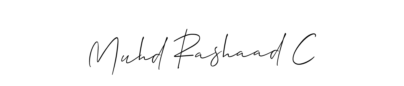 Similarly Allison_Script is the best handwritten signature design. Signature creator online .You can use it as an online autograph creator for name Muhd Rashaad C. Muhd Rashaad C signature style 2 images and pictures png