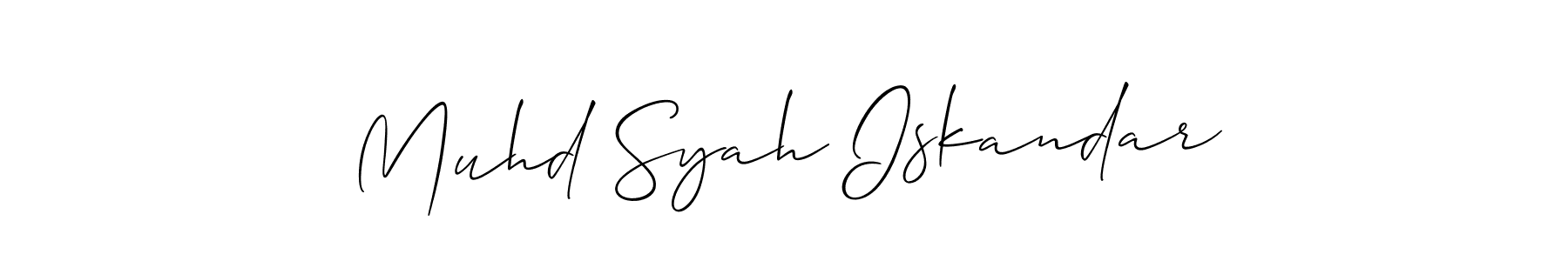 You should practise on your own different ways (Allison_Script) to write your name (Muhd Syah Iskandar) in signature. don't let someone else do it for you. Muhd Syah Iskandar signature style 2 images and pictures png
