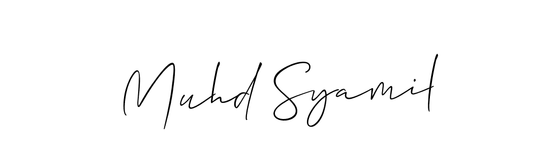 Muhd Syamil stylish signature style. Best Handwritten Sign (Allison_Script) for my name. Handwritten Signature Collection Ideas for my name Muhd Syamil. Muhd Syamil signature style 2 images and pictures png