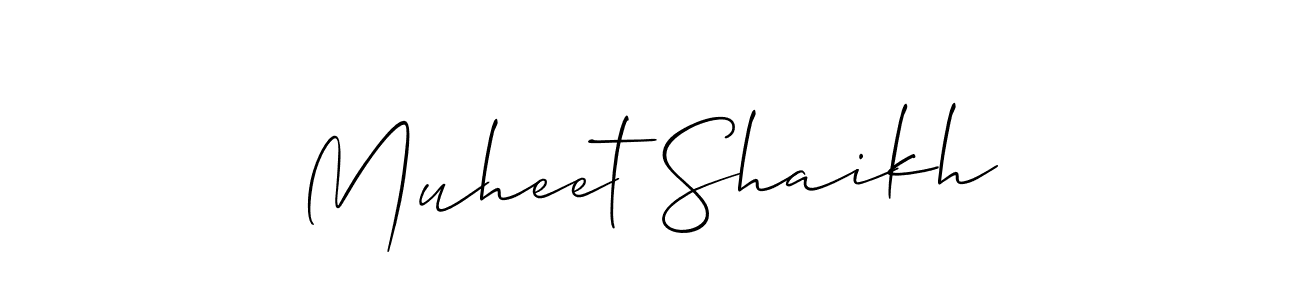 Make a beautiful signature design for name Muheet Shaikh. With this signature (Allison_Script) style, you can create a handwritten signature for free. Muheet Shaikh signature style 2 images and pictures png