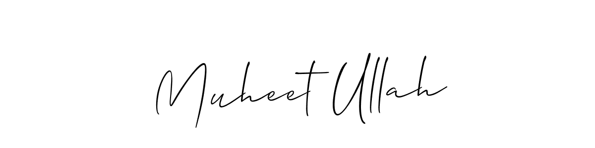 Make a beautiful signature design for name Muheet Ullah. With this signature (Allison_Script) style, you can create a handwritten signature for free. Muheet Ullah signature style 2 images and pictures png