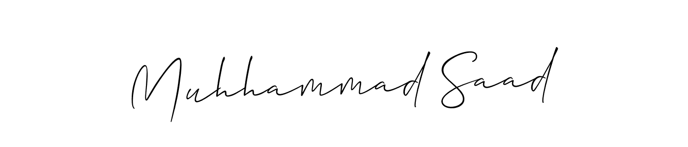 How to make Muhhammad Saad name signature. Use Allison_Script style for creating short signs online. This is the latest handwritten sign. Muhhammad Saad signature style 2 images and pictures png