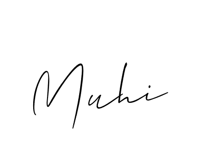 Design your own signature with our free online signature maker. With this signature software, you can create a handwritten (Allison_Script) signature for name Muhi. Muhi signature style 2 images and pictures png
