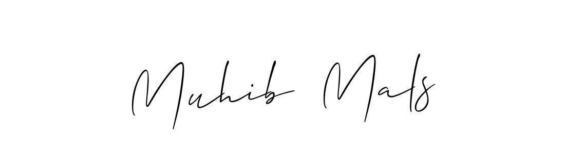 The best way (Allison_Script) to make a short signature is to pick only two or three words in your name. The name Muhib  Mals include a total of six letters. For converting this name. Muhib  Mals signature style 2 images and pictures png