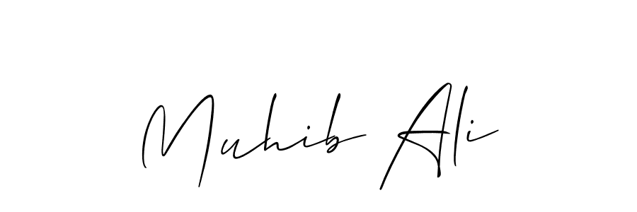 Also You can easily find your signature by using the search form. We will create Muhib Ali name handwritten signature images for you free of cost using Allison_Script sign style. Muhib Ali signature style 2 images and pictures png