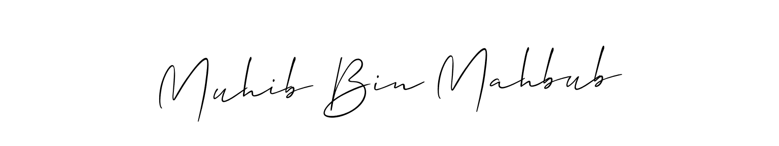 if you are searching for the best signature style for your name Muhib Bin Mahbub. so please give up your signature search. here we have designed multiple signature styles  using Allison_Script. Muhib Bin Mahbub signature style 2 images and pictures png