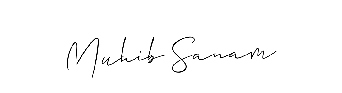 Use a signature maker to create a handwritten signature online. With this signature software, you can design (Allison_Script) your own signature for name Muhib Sanam. Muhib Sanam signature style 2 images and pictures png