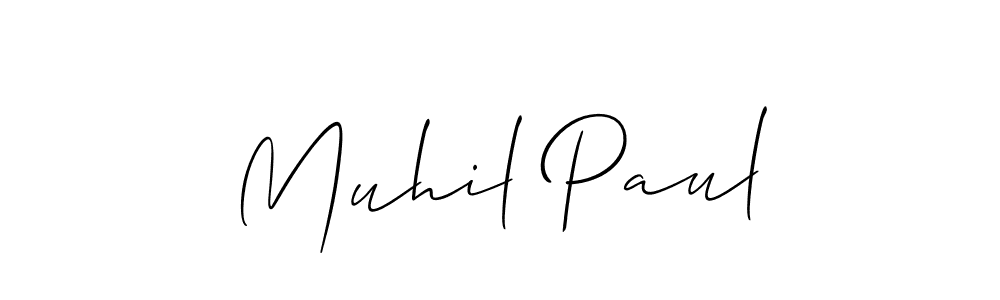 You should practise on your own different ways (Allison_Script) to write your name (Muhil Paul) in signature. don't let someone else do it for you. Muhil Paul signature style 2 images and pictures png
